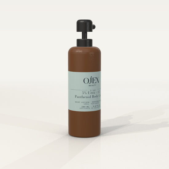 Ojen® N°103 5% Urea + 2% Panthenol Body Cream (Amber Bottle) — angled view