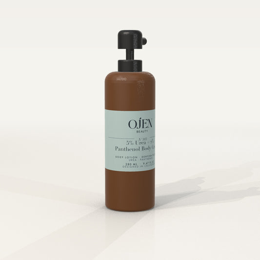 Ojen® N°103 5% Urea + 2% Panthenol Body Cream (Amber Bottle) — angled view