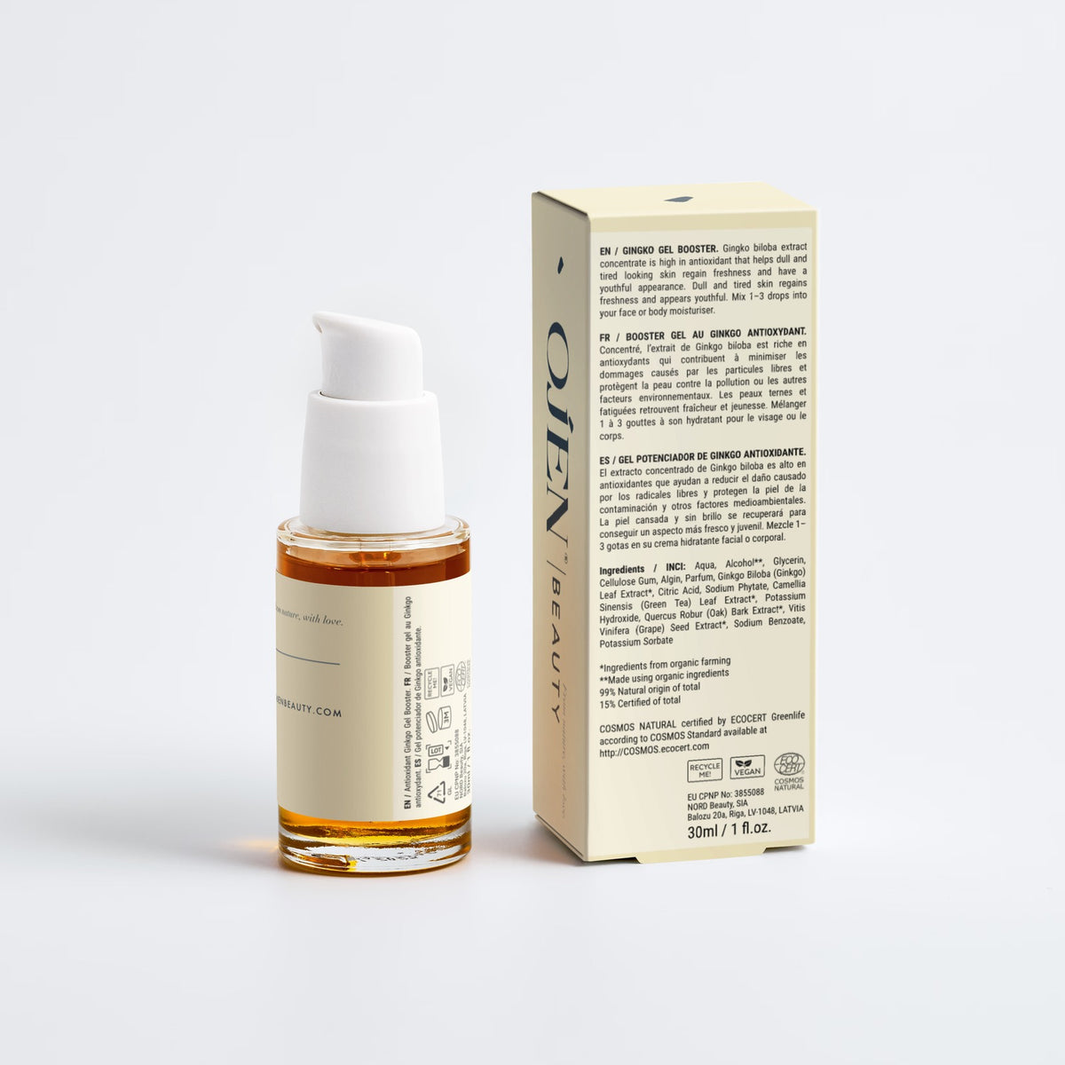 Ojen® N°11 Antioxidant Ginkgo Gel Booster, 30 ml — with its box