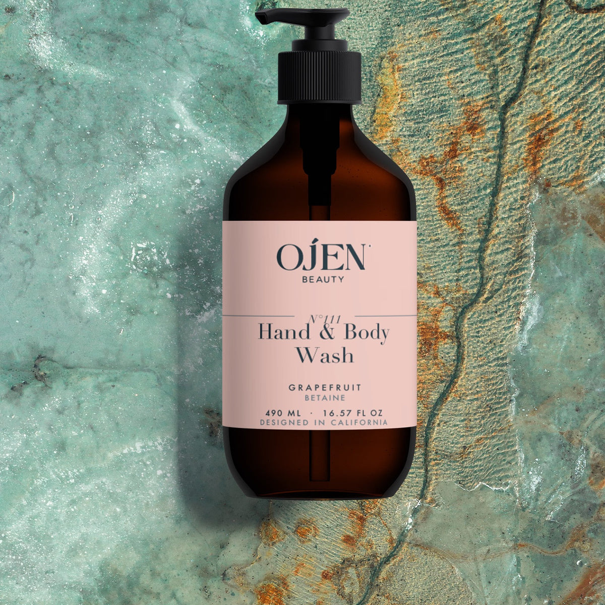 Ojen® N°111 Hand & Body Wash, Grapefruit (Amber Bottle) — lifestyle