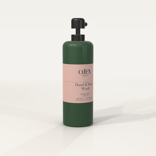 Ojen® N°112 Hand & Body Wash, Grapefruit (Green Bottle) — angled view
