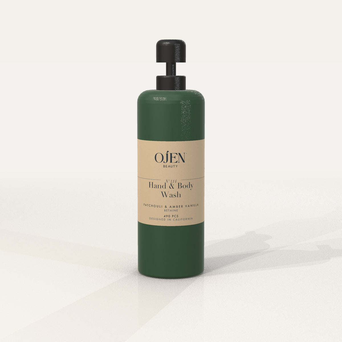 Ojen® N°114 Hand & Body Wash, Patchouli & Amber Vanilla (Green Bottle) — front