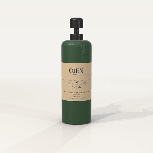 Ojen® N°114 Hand & Body Wash, Patchouli & Amber Vanilla (Green Bottle) — front