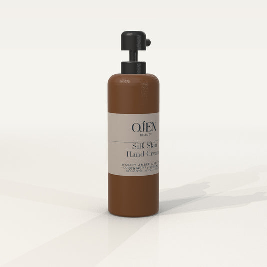 Ojen® N°124 Silk Skin Hand Cream, Woody Amber & Leather — angled view