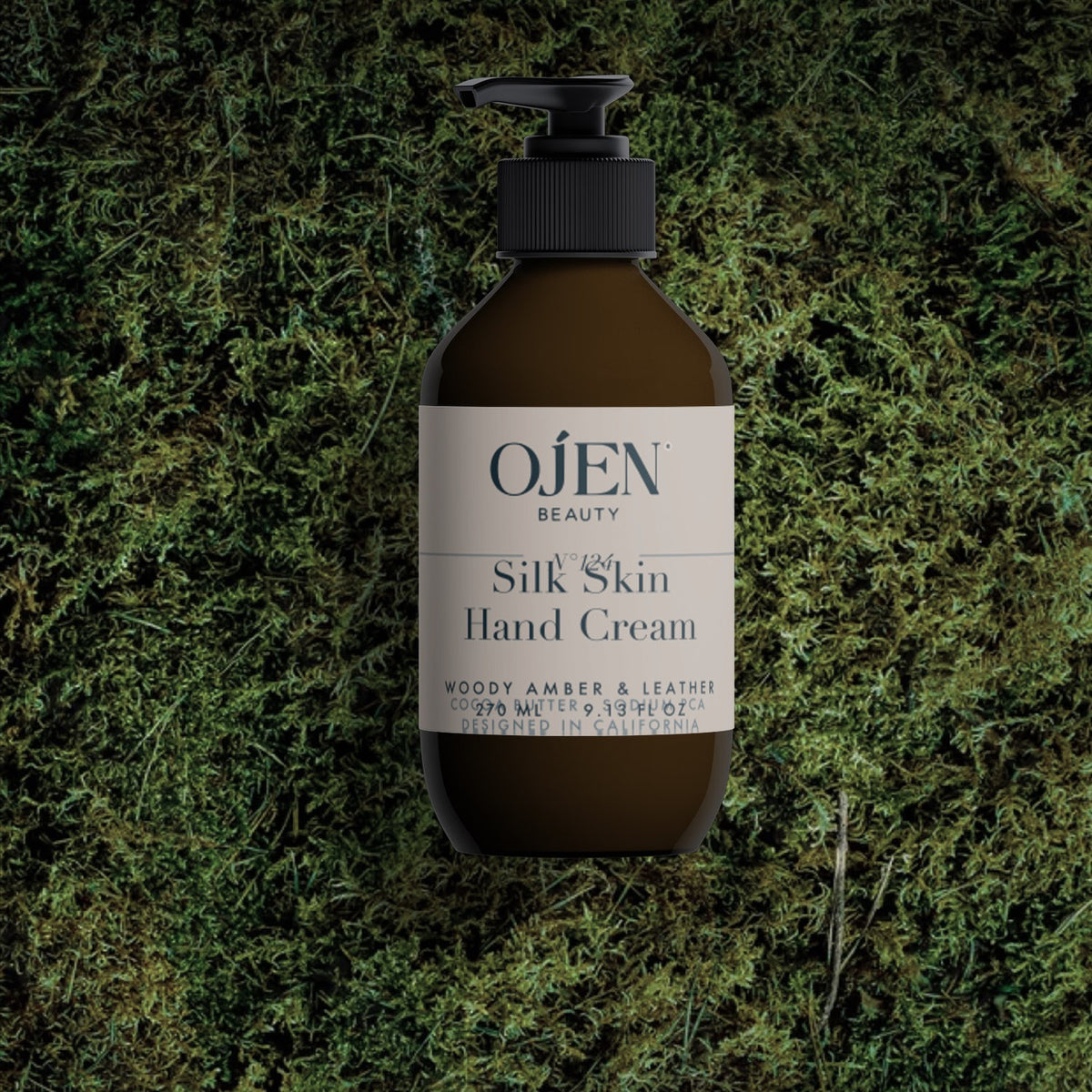 Ojen® N°124 Silk Skin Hand Cream, Woody Amber & Leather — in situ