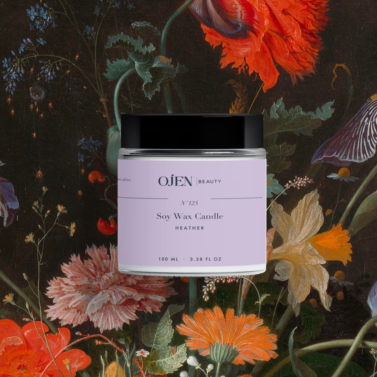 Ojen® N°125 Soy Wax Candle, Heather — in situ