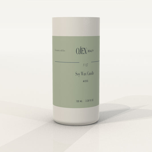 Ojen® N°127 Soy Wax Candle, Moss — angled view