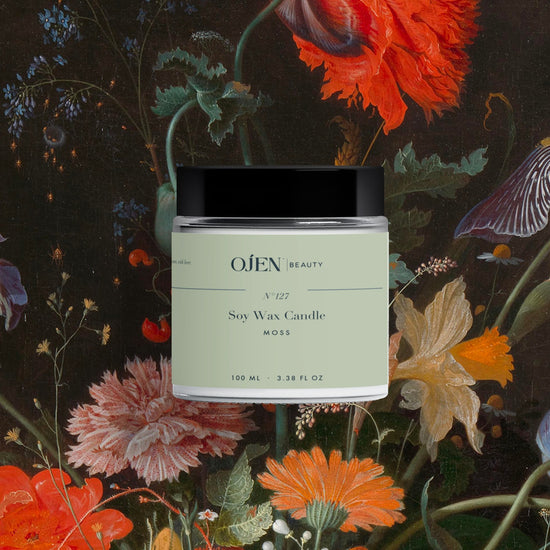 Ojen® N°127 Soy Wax Candle, Moss — in situ