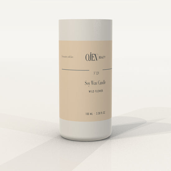 Ojen® N°128 Soy Wax Candle, Wild Flower — angled view