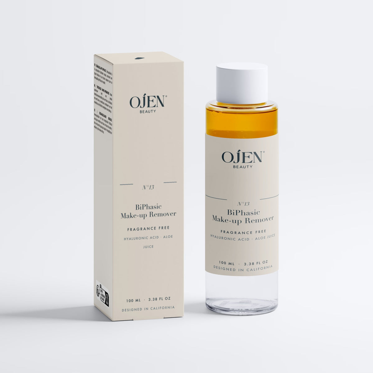 Ojen® N°13 BiPhasic Make-up Remover, Fragrance Free — with its box