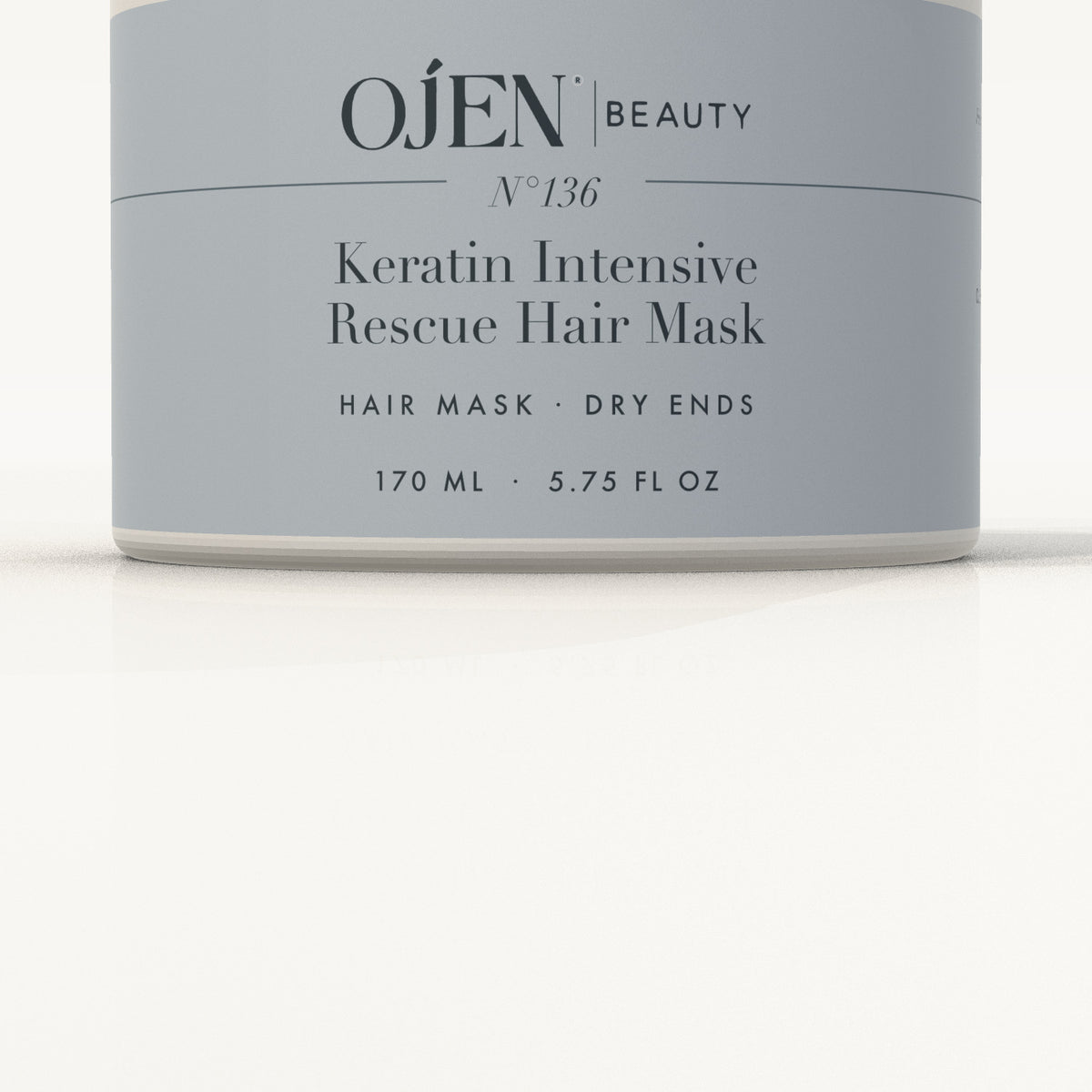 Ojen® N°136 Keratin Intensive Rescue Hair Mask — label detail