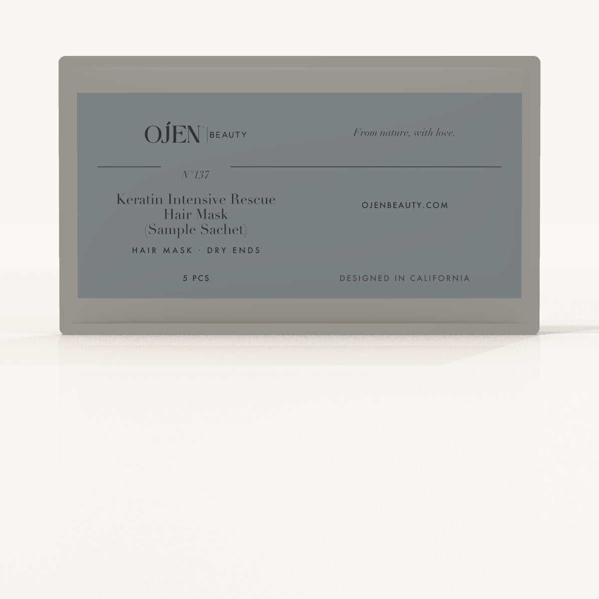 Ojen® N°137 Keratin Intensive Rescue Hair Mask (Sample Sachet) — label detail