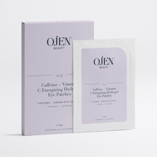 Ojen® N°17 Caffeine + Vitamin C Energizing Hydrogel Eye Patches — with its box
