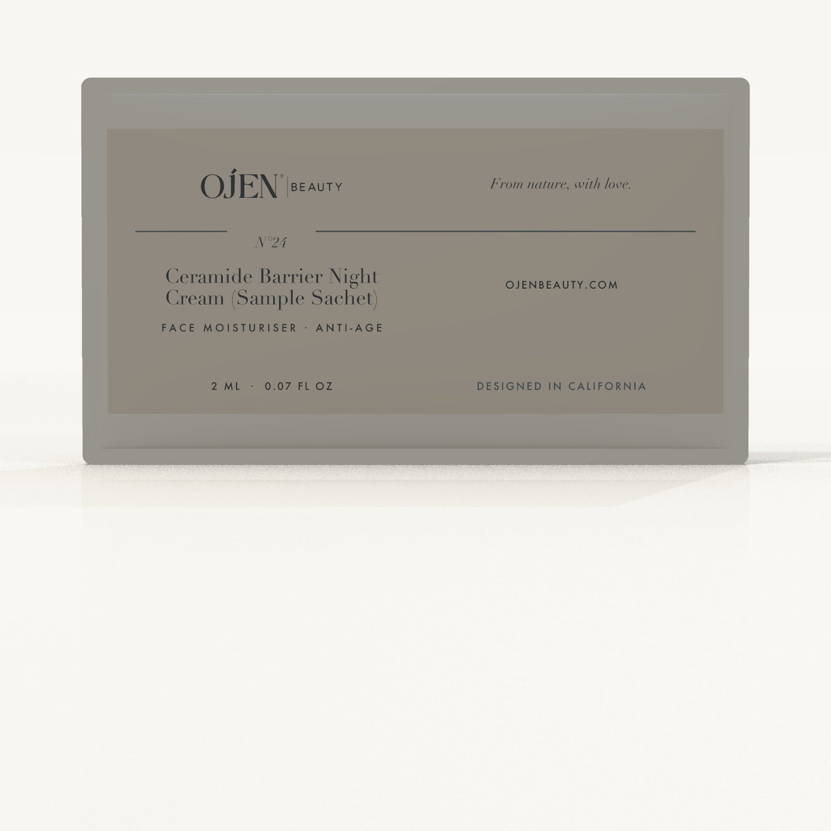 Ojen® N°24 Ceramide Barrier Night Cream (Sample Sachet) — label detail