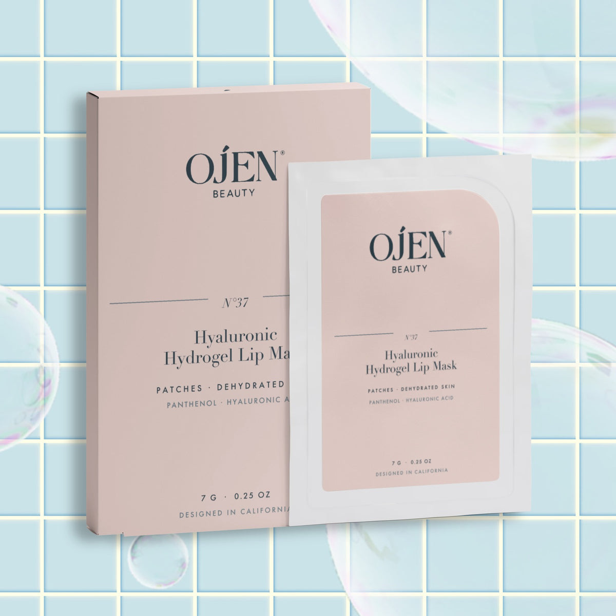 Ojen® N°37 Hyaluronic Hydrogel Lip Mask — with its box