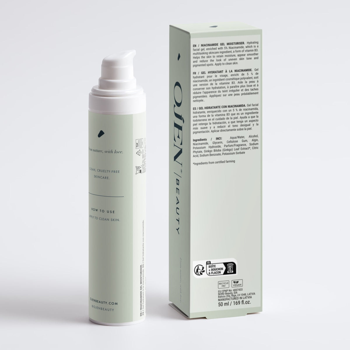 Ojen® N°48 Niacinamide Gel Moisturiser — with its box