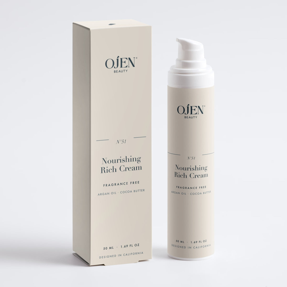 Ojen® N°51 Nourishing Rich Cream, Fragrance Free — with its box