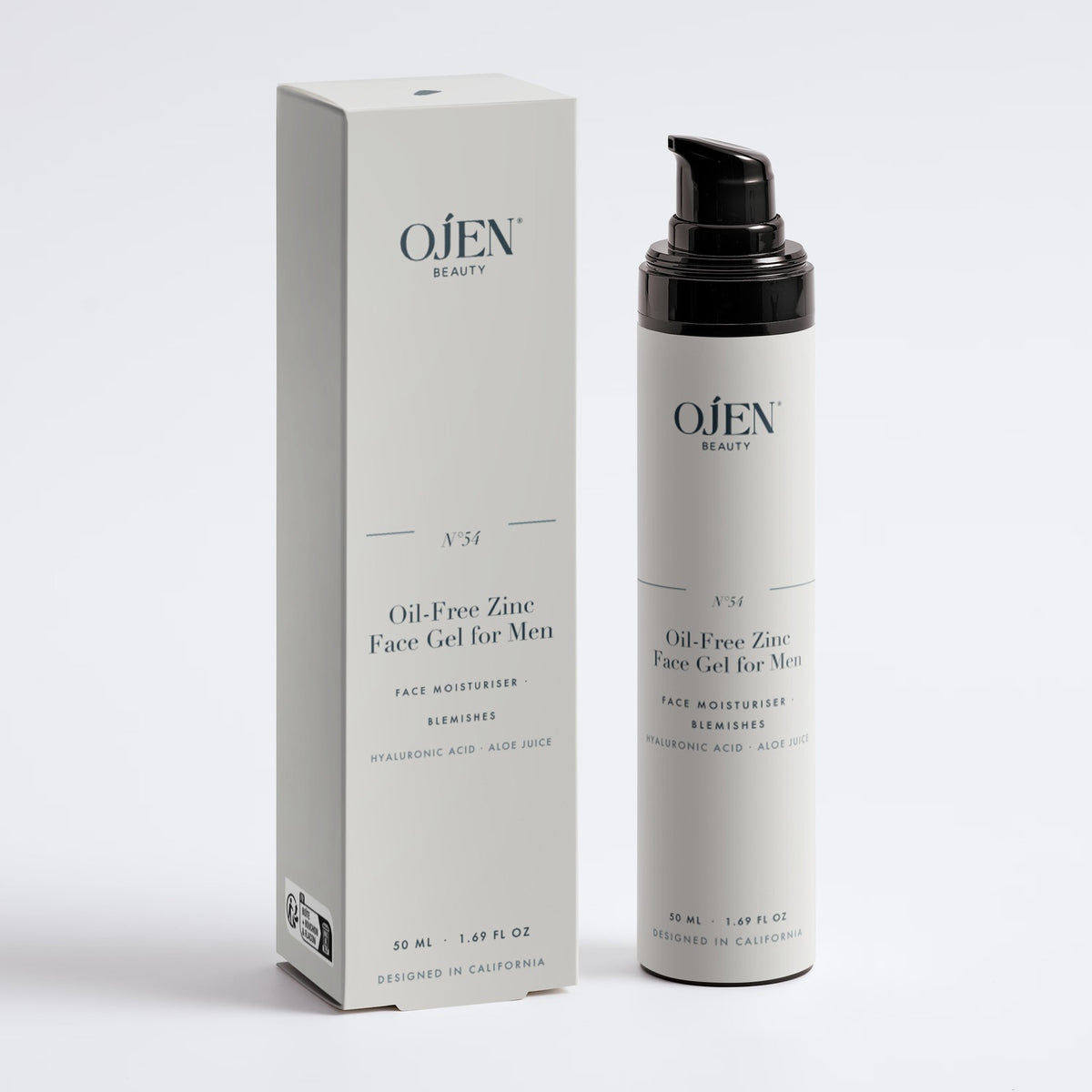 Ojen® N°54 Oil-Free Zinc Face Gel for Men — with its box