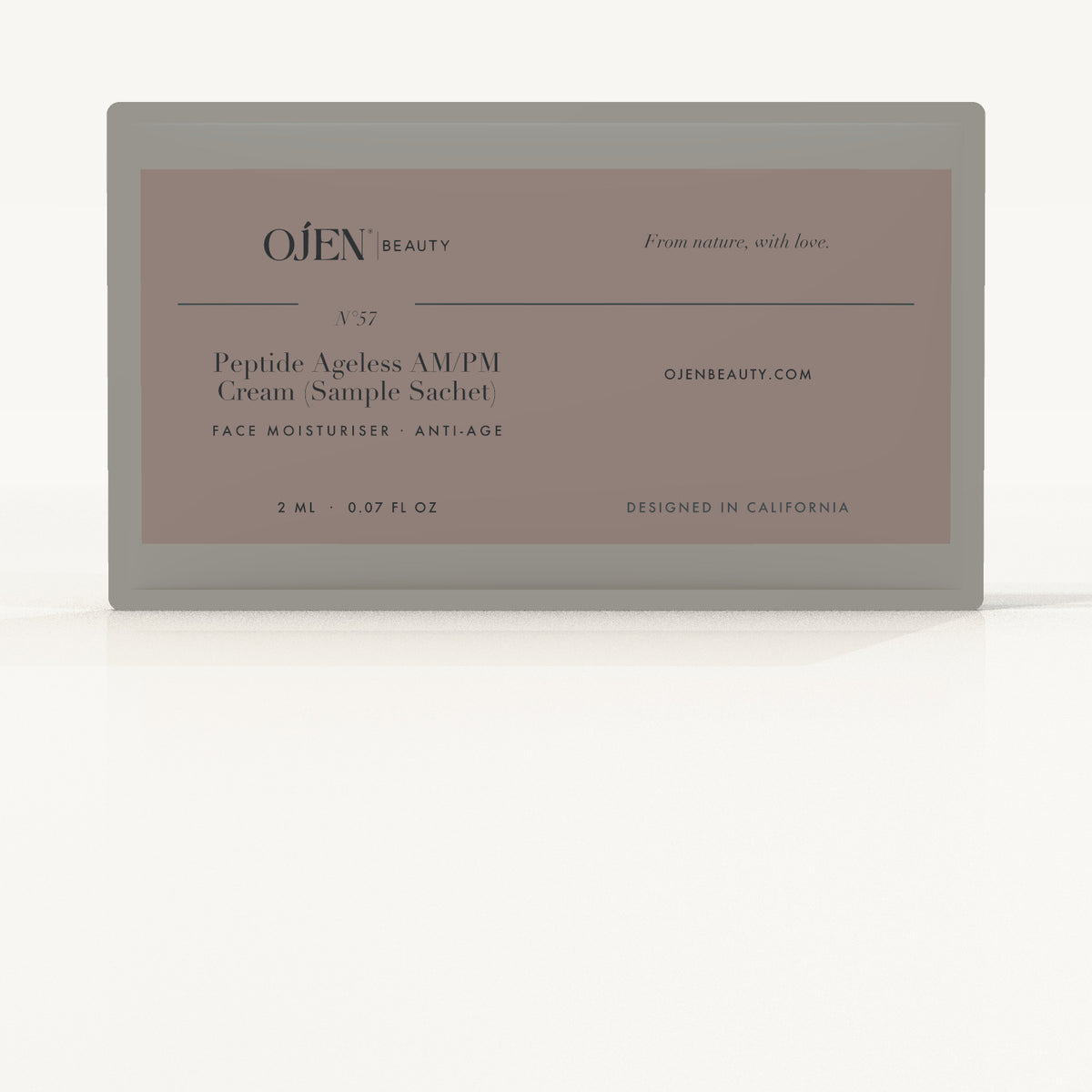 Ojen® N°57 Peptide Ageless AM/PM Cream (Sample Sachet) — label detail