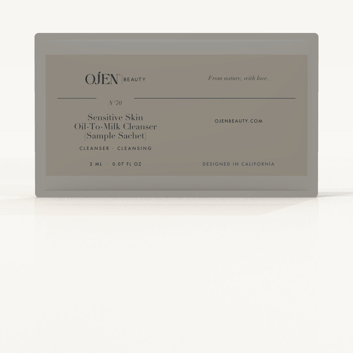 Ojen® N°70 Sensitive Skin Oil-To-Milk Cleanser (Sample Sachet) — label detail