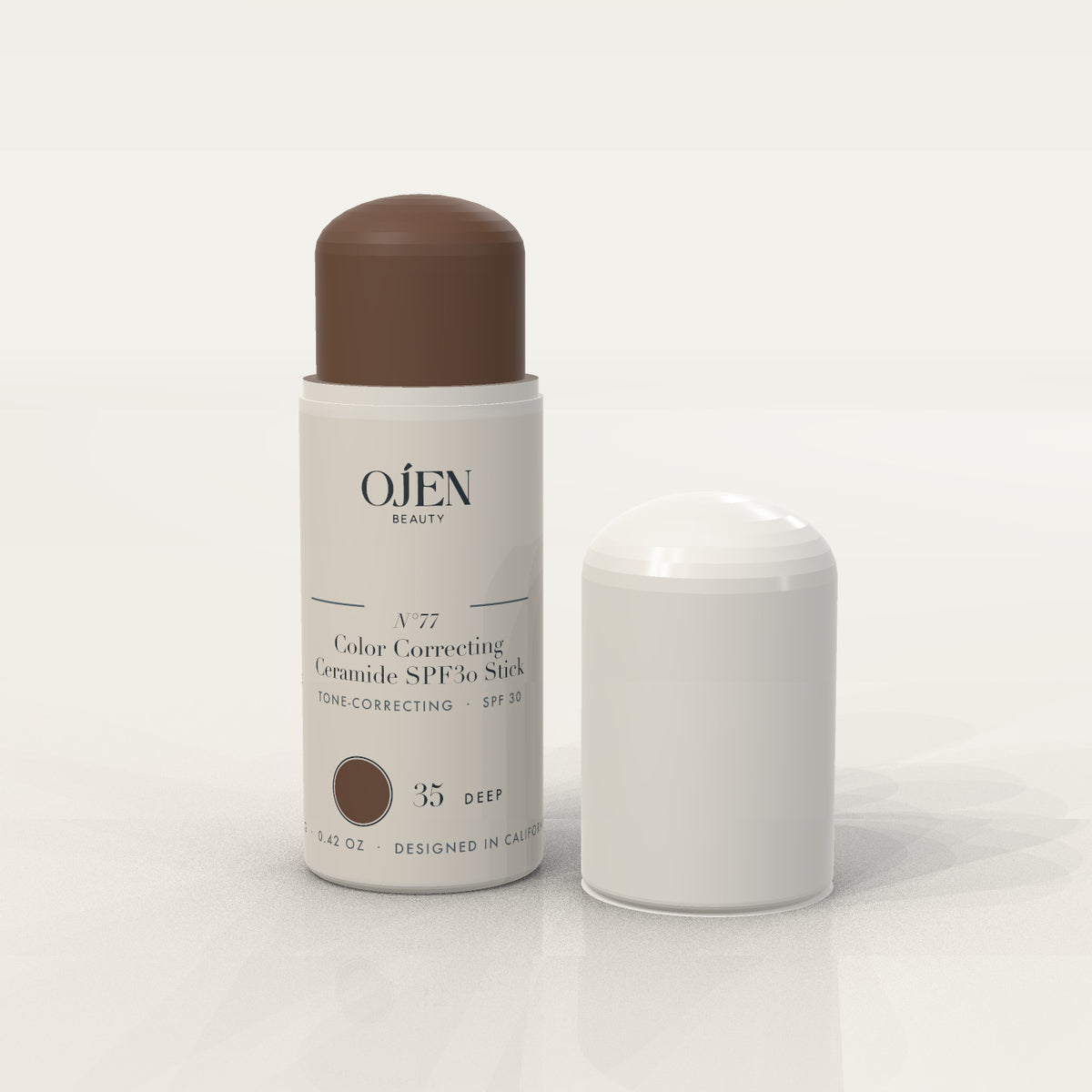 Ojen® N°77 Color Correcting Ceramide SPF30 Stick – 35 Deep — open