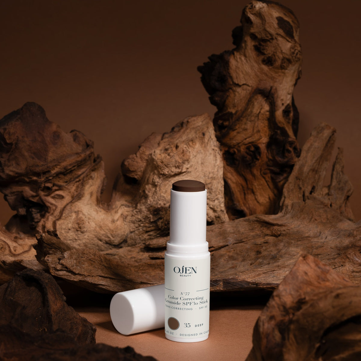 Ojen® N°77 Color Correcting Ceramide SPF30 Stick – 35 Deep — in situ