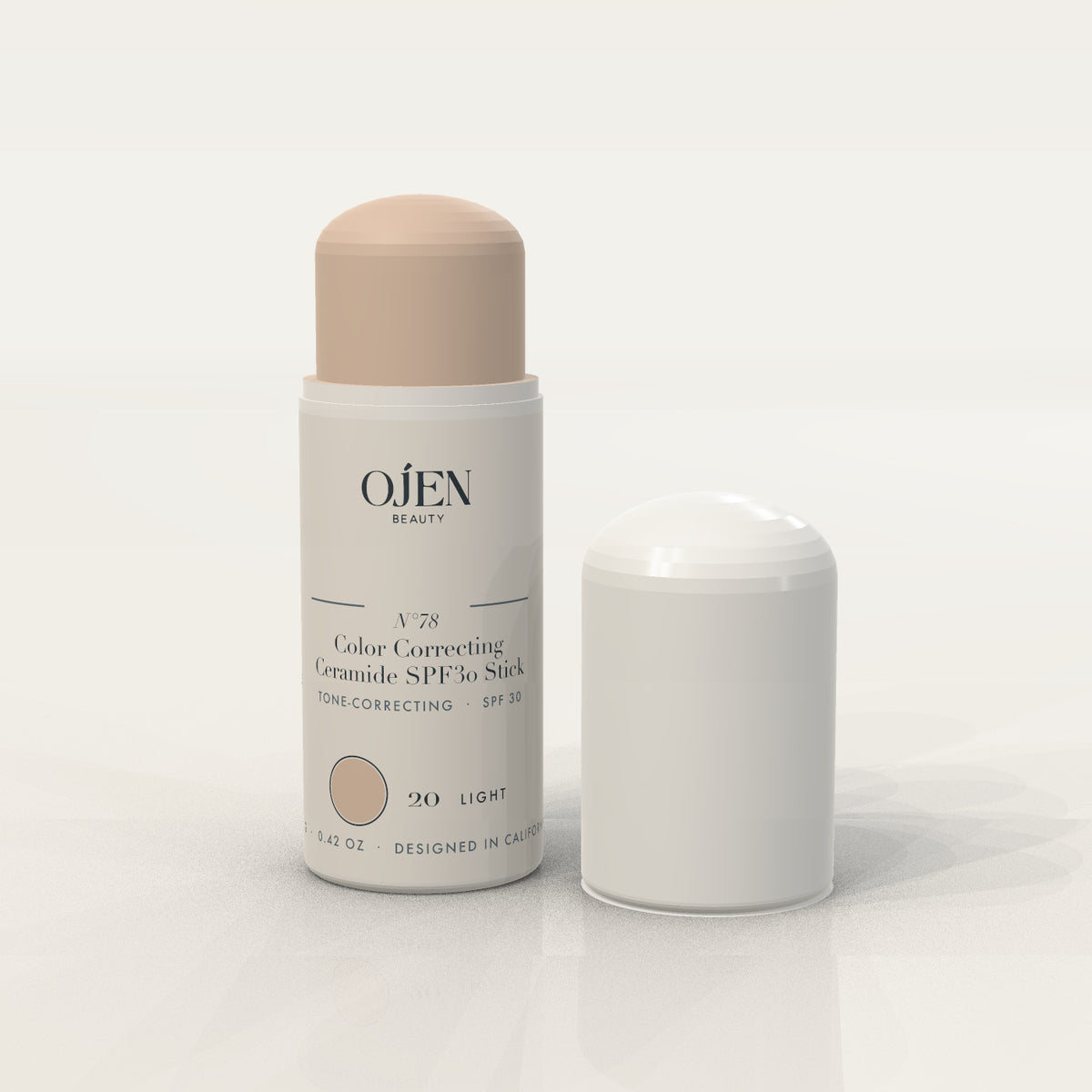 Ojen® N°78 Color Correcting Ceramide SPF30 Stick – 20 Light — open
