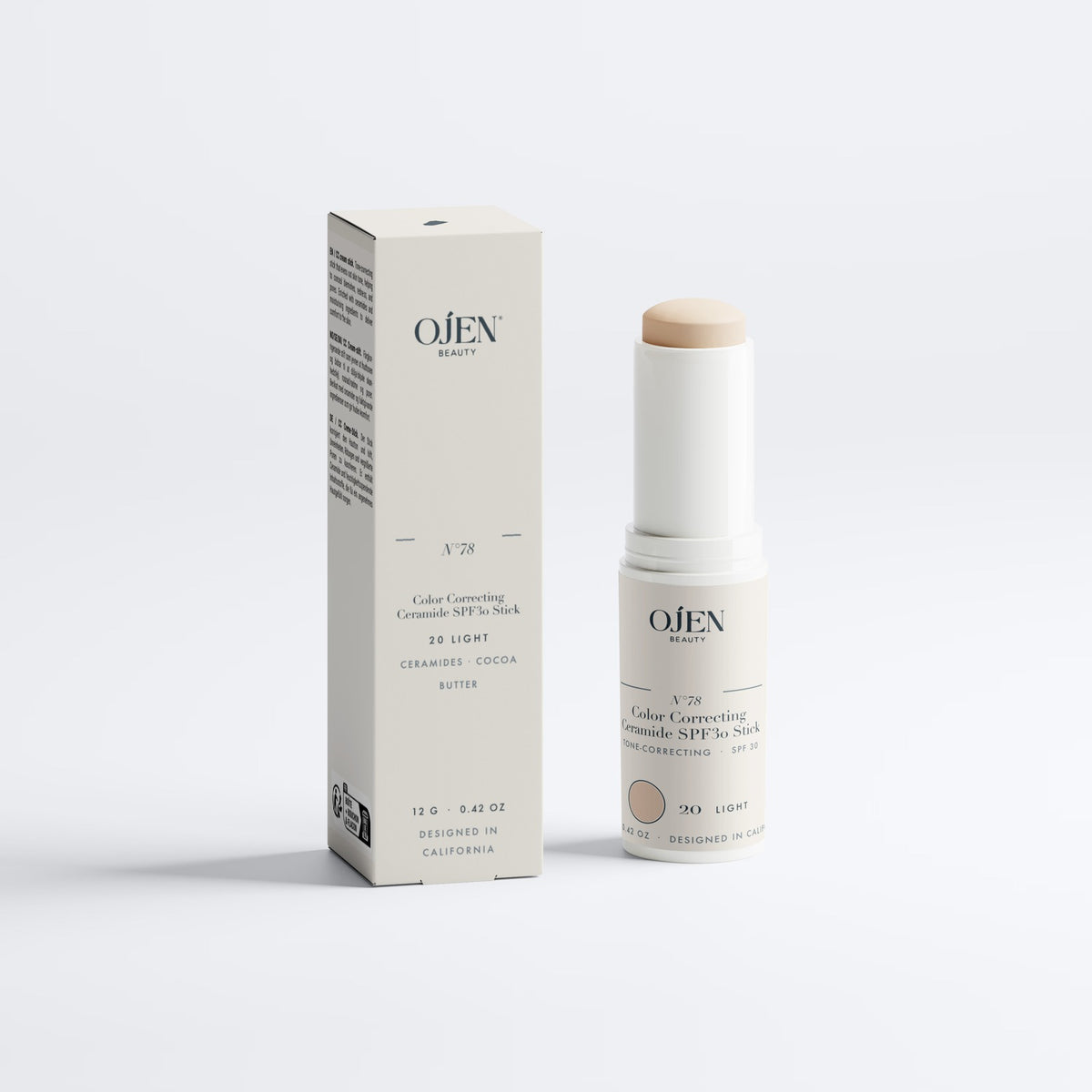 Ojen® N°78 Color Correcting Ceramide SPF30 Stick – 20 Light — with its box