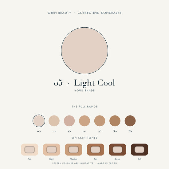 Ojen® N°81 Correcting Concealer, 05 Light Cool — shade chart