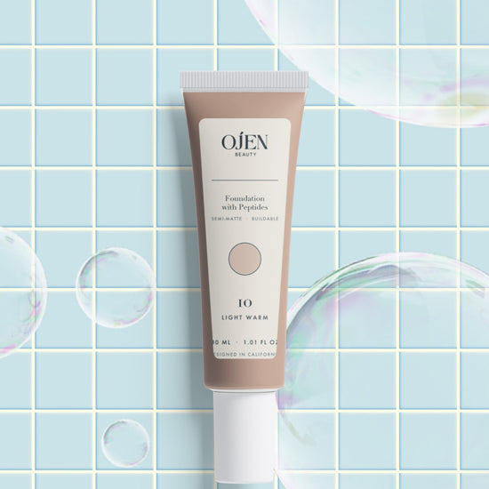 Ojen® N°90 Foundation with Peptides, 10 Light Warm — with its box