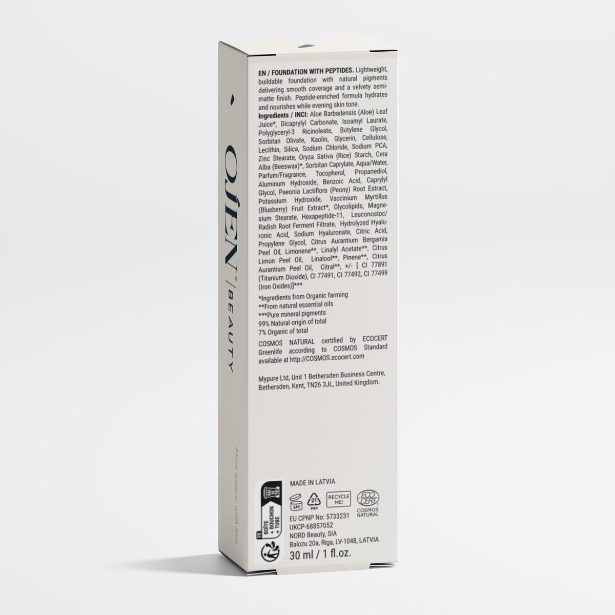 Ojen® N°91 Foundation with Peptides, 15 Light Cool — studio