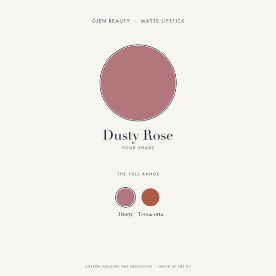Ojen® N°99 Matte Lipstick, Dusty Rose — shade chart