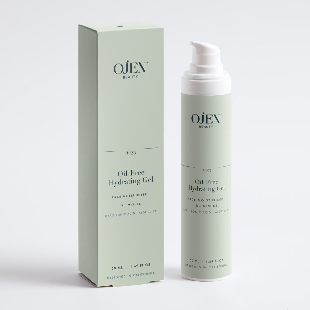Ojen® N°53 Oil-Free Hydrating Gel (White) — with its box